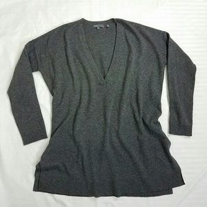 Vince Gray V Neck Oversized Sweater